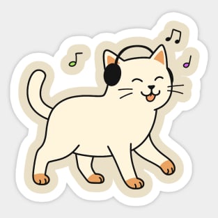 "Dancing Cat with Headphones" Sticker